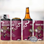 QLD Maroons Rugby Custom 4 in 1 Can Cooler Tumbler Go Cane toads Aboriginal Art