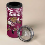 QLD Maroons Rugby Custom 4 in 1 Can Cooler Tumbler Go Cane toads Aboriginal Art