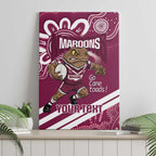 QLD Maroons Rugby Custom Canvas Wall Art Go Cane toads Aboriginal Art