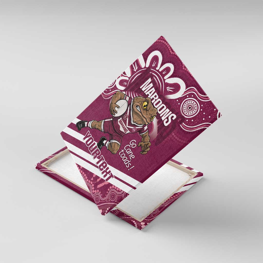 QLD Maroons Rugby Custom Canvas Wall Art Go Cane toads Aboriginal Art