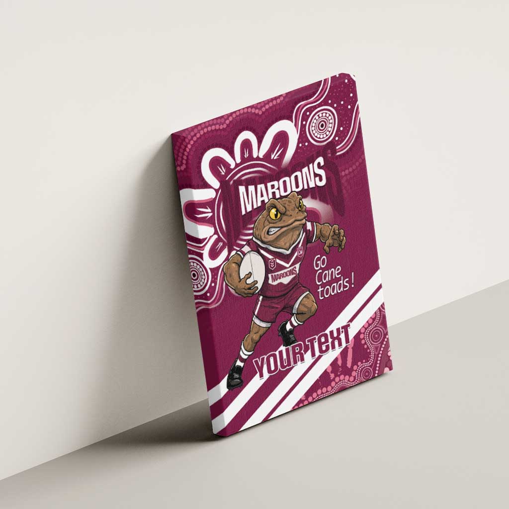 QLD Maroons Rugby Custom Canvas Wall Art Go Cane toads Aboriginal Art