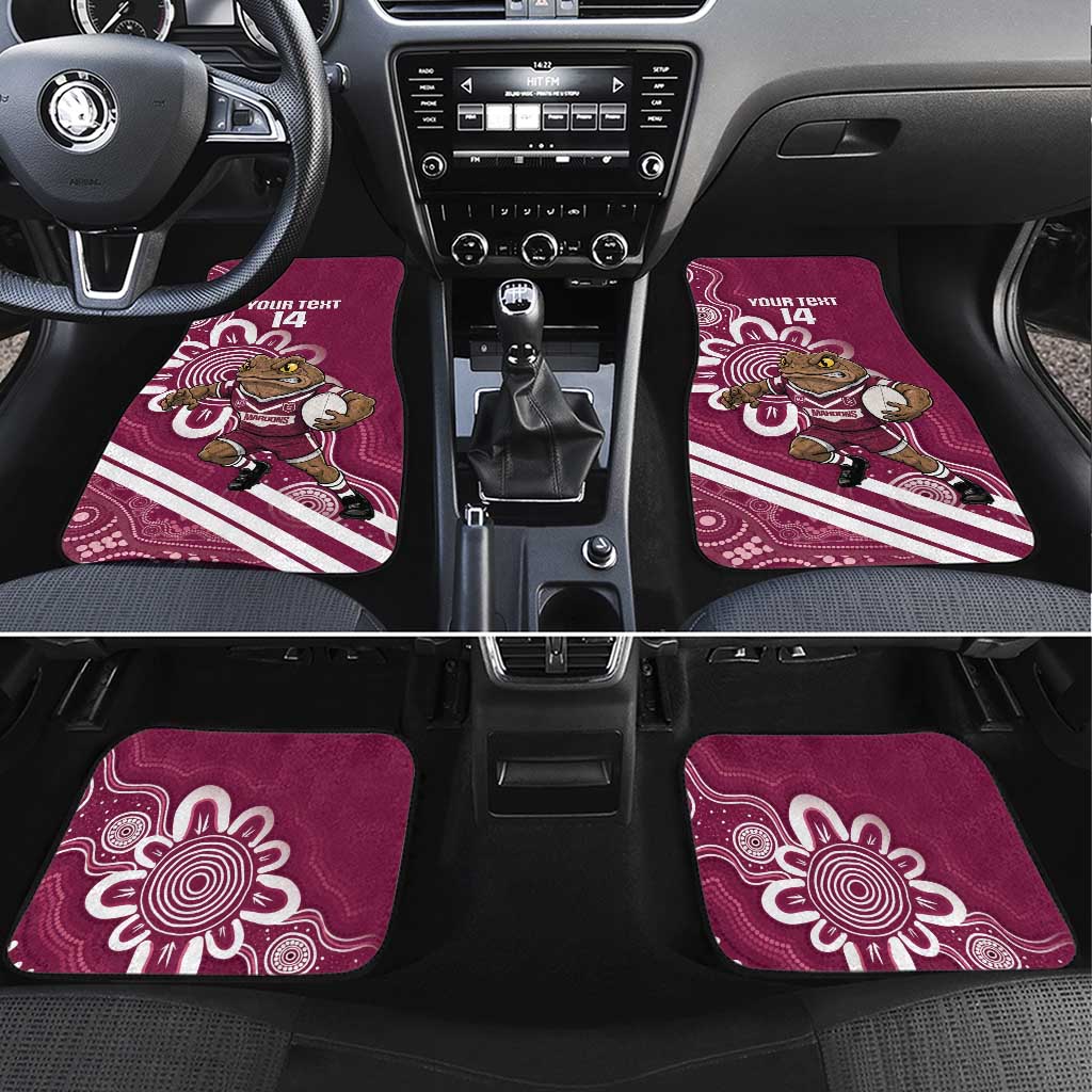 QLD Maroons Rugby Custom Car Mats Go Cane toads Aboriginal Art