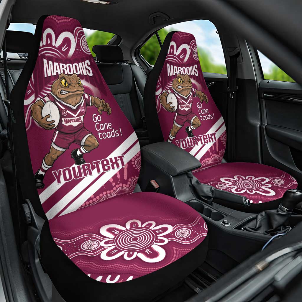 QLD Maroons Rugby Custom Car Seat Cover Go Cane toads Aboriginal Art
