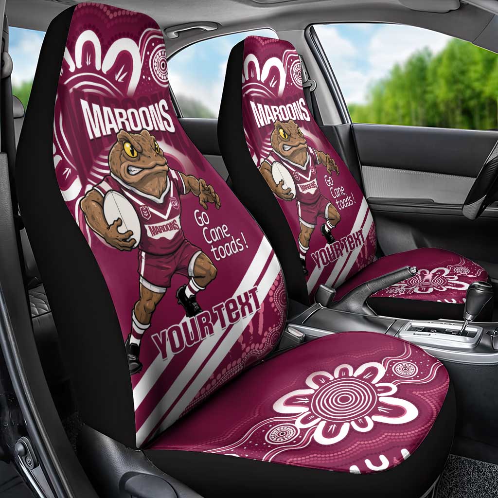 QLD Maroons Rugby Custom Car Seat Cover Go Cane toads Aboriginal Art