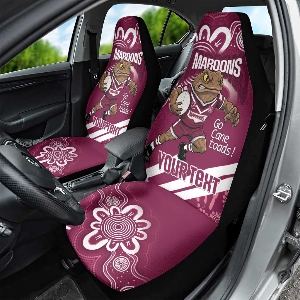 QLD Maroons Rugby Custom Car Seat Cover Go Cane toads Aboriginal Art