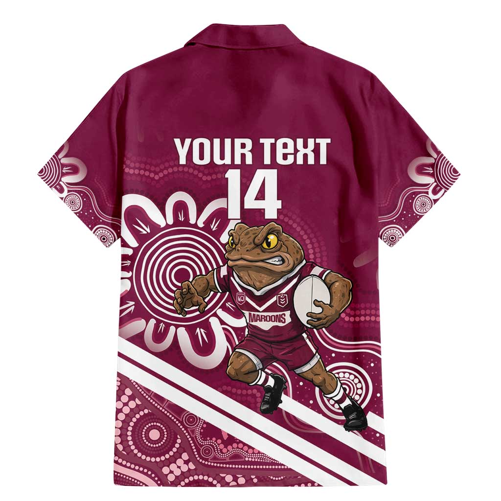 QLD Maroons Rugby Custom Family Matching Mermaid Dress and Hawaiian Shirt Go Cane toads Aboriginal Art
