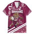QLD Maroons Rugby Custom Family Matching Summer Maxi Dress and Hawaiian Shirt Go Cane toads Aboriginal Art