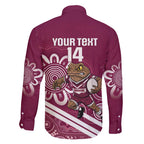 QLD Maroons Rugby Custom Family Matching Summer Maxi Dress and Hawaiian Shirt Go Cane toads Aboriginal Art