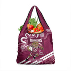 QLD Maroons Rugby Custom Grocery Bag Go Cane toads Aboriginal Art