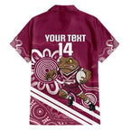 QLD Maroons Rugby Custom Hawaiian Shirt Go Cane toads Aboriginal Art