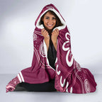 QLD Maroons Rugby Custom Hooded Blanket Go Cane toads Aboriginal Art
