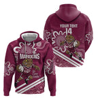 QLD Maroons Rugby Custom Hoodie Go Cane toads Aboriginal Art