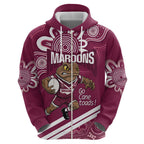 QLD Maroons Rugby Custom Hoodie Go Cane toads Aboriginal Art