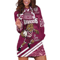 QLD Maroons Rugby Custom Hoodie Dress Go Cane toads Aboriginal Art