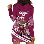 QLD Maroons Rugby Custom Hoodie Dress Go Cane toads Aboriginal Art