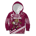 QLD Maroons Rugby Custom Kid Hoodie Go Cane toads Aboriginal Art