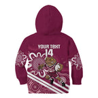 QLD Maroons Rugby Custom Kid Hoodie Go Cane toads Aboriginal Art