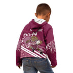 QLD Maroons Rugby Custom Kid Hoodie Go Cane toads Aboriginal Art