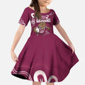 QLD Maroons Rugby Custom Kid Short Sleeve Dress Go Cane toads Aboriginal Art