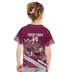 QLD Maroons Rugby Custom Kid T Shirt Go Cane toads Aboriginal Art