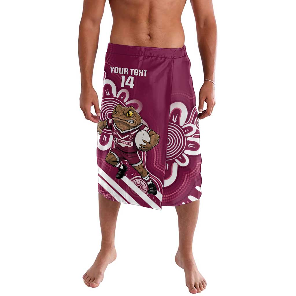 QLD Maroons Rugby Custom Lavalava Go Cane toads Aboriginal Art