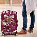 QLD Maroons Rugby Custom Luggage Cover Go Cane toads Aboriginal Art