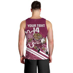 QLD Maroons Rugby Custom Men Tank Top Go Cane toads Aboriginal Art
