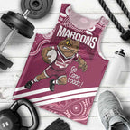 QLD Maroons Rugby Custom Men Tank Top Go Cane toads Aboriginal Art