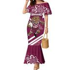 QLD Maroons Rugby Custom Mermaid Dress Go Cane toads Aboriginal Art