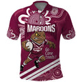 QLD Maroons Rugby Custom Polo Shirt Go Cane toads Aboriginal Art