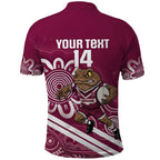 QLD Maroons Rugby Custom Polo Shirt Go Cane toads Aboriginal Art