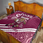 QLD Maroons Rugby Custom Quilt Go Cane toads Aboriginal Art