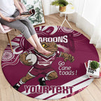QLD Maroons Rugby Custom Round Carpet Go Cane toads Aboriginal Art