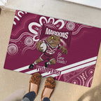 QLD Maroons Rugby Custom Rubber Doormat Go Cane toads Aboriginal Art