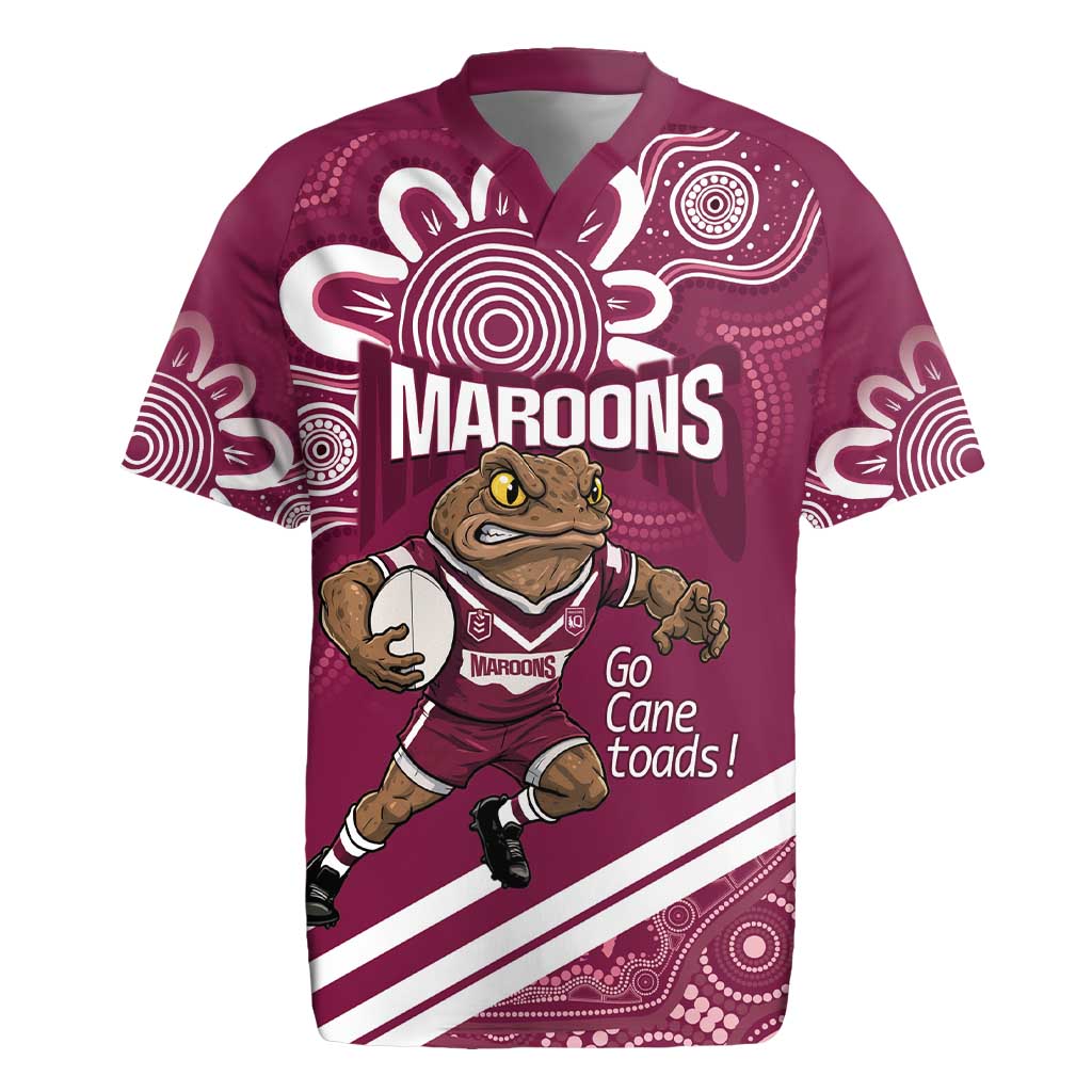QLD Maroons Rugby Custom Rugby Jersey Go Cane toads Aboriginal Art
