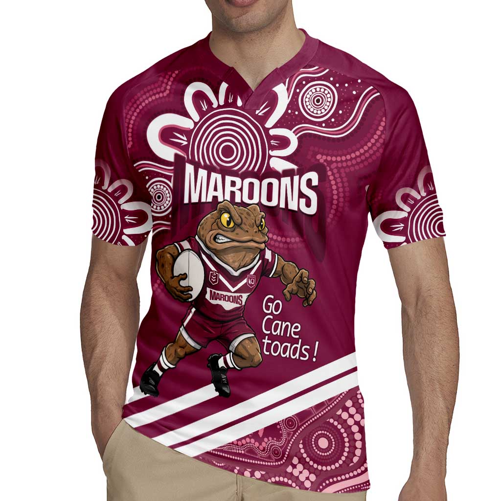 QLD Maroons Rugby Custom Rugby Jersey Go Cane toads Aboriginal Art