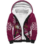 QLD Maroons Rugby Custom Sherpa Hoodie Go Cane toads Aboriginal Art