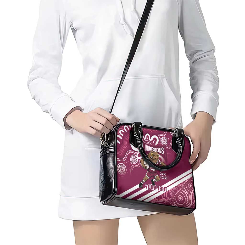 QLD Maroons Rugby Custom Shoulder Handbag Go Cane toads Aboriginal Art