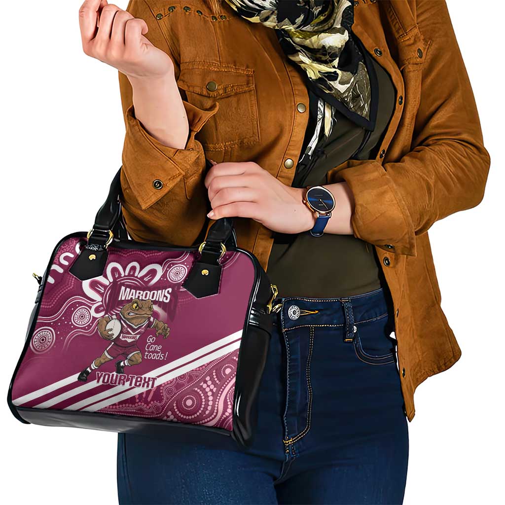 QLD Maroons Rugby Custom Shoulder Handbag Go Cane toads Aboriginal Art