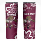 QLD Maroons Rugby Custom Skinny Tumbler Go Cane toads Aboriginal Art