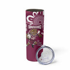 QLD Maroons Rugby Custom Skinny Tumbler Go Cane toads Aboriginal Art