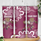 QLD Maroons Rugby Custom Skinny Tumbler Go Cane toads Aboriginal Art