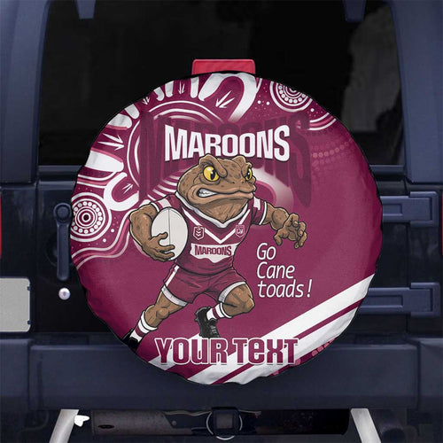 QLD Maroons Rugby Custom Spare Tire Cover Go Cane toads Aboriginal Art