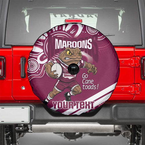 QLD Maroons Rugby Custom Spare Tire Cover Go Cane toads Aboriginal Art