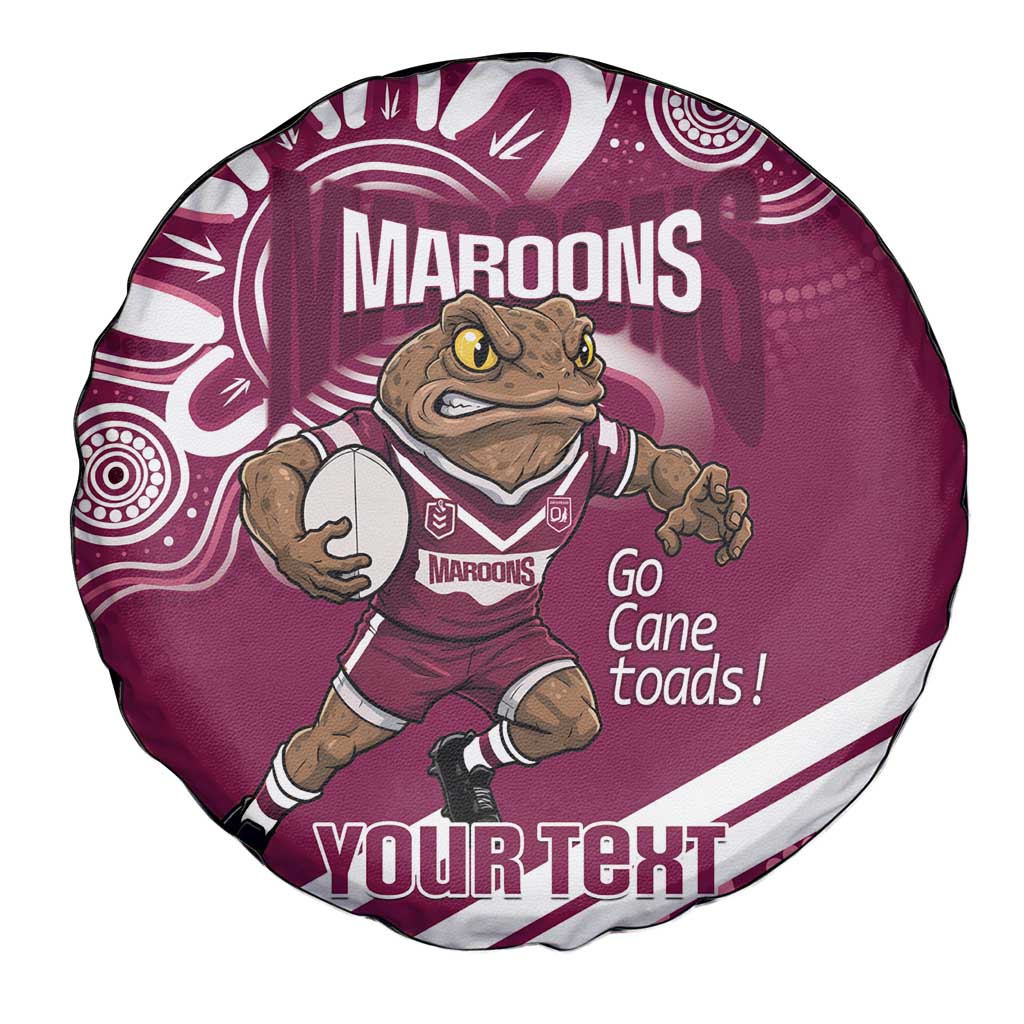 QLD Maroons Rugby Custom Spare Tire Cover Go Cane toads Aboriginal Art