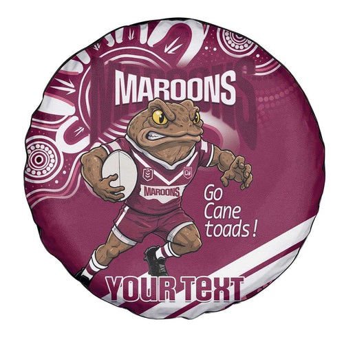 QLD Maroons Rugby Custom Spare Tire Cover Go Cane toads Aboriginal Art
