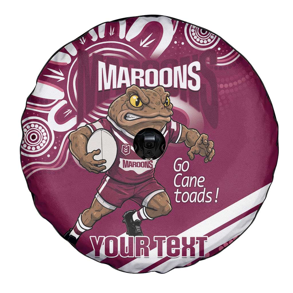QLD Maroons Rugby Custom Spare Tire Cover Go Cane toads Aboriginal Art