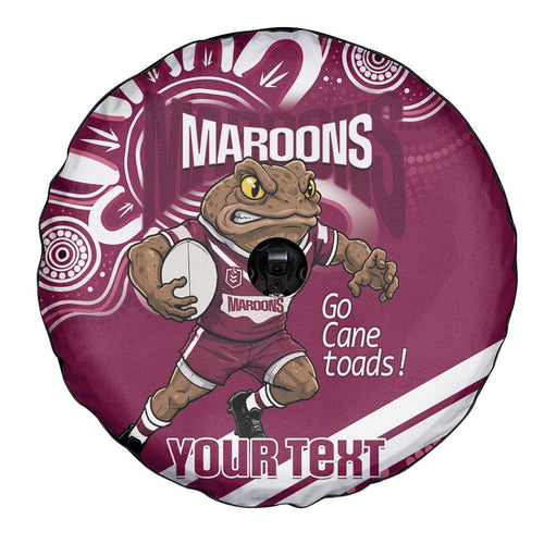 QLD Maroons Rugby Custom Spare Tire Cover Go Cane toads Aboriginal Art