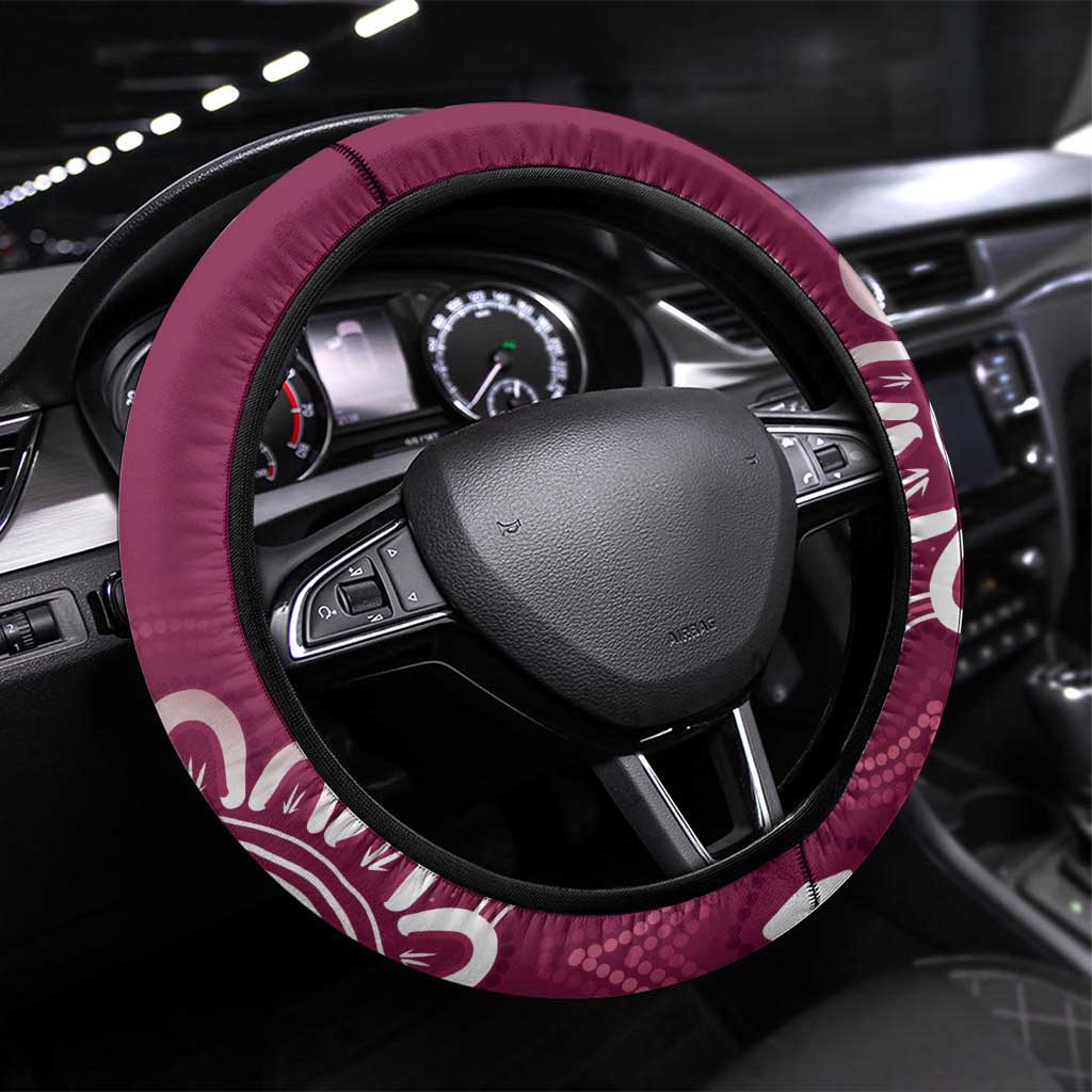 QLD Maroons Rugby Steering Wheel Cover Go Cane toads Aboriginal Art