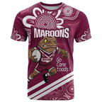 QLD Maroons Rugby Custom T Shirt Go Cane toads Aboriginal Art